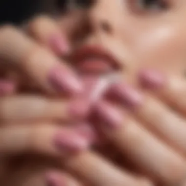 Close-up of a beautifully manicured nail with a trendy hue.