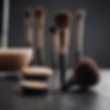 Eco-Friendly Cleaning Solutions Natural cleaning agents arranged beside makeup brushes