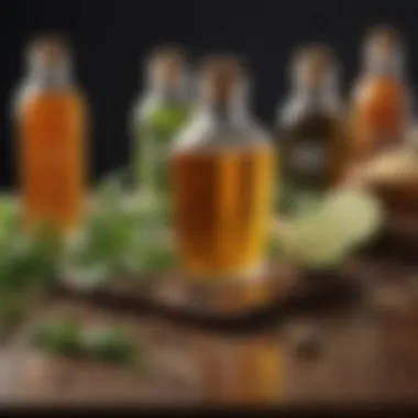 Natural ingredients used in hair oils spread out on a table