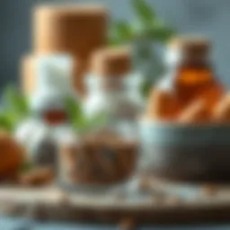 Close-up of natural ingredients for skincare