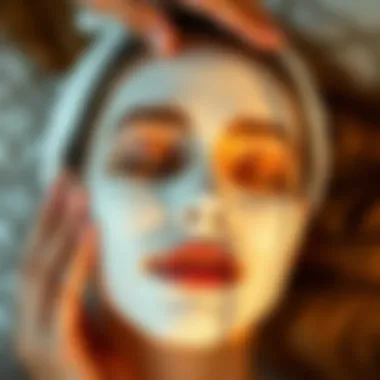 Application of a Soothing Facial Mask Soothing facial mask application