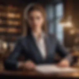 A focused lawyer analyzing legal documents