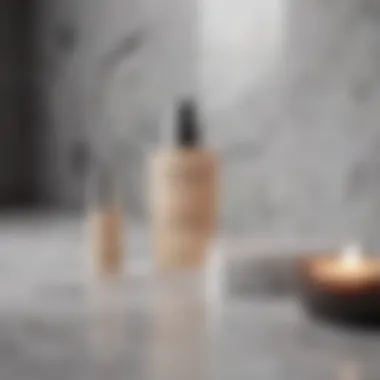 Skincare products arranged aesthetically on a marble surface