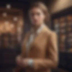 Elegant clothing displayed with stylish accessories