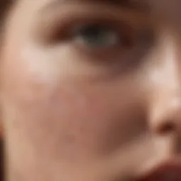 Close-up of facial skin highlighting pore texture