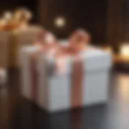 A beautifully wrapped gift box adorned with a ribbon, symbolizing care and thoughtfulness.