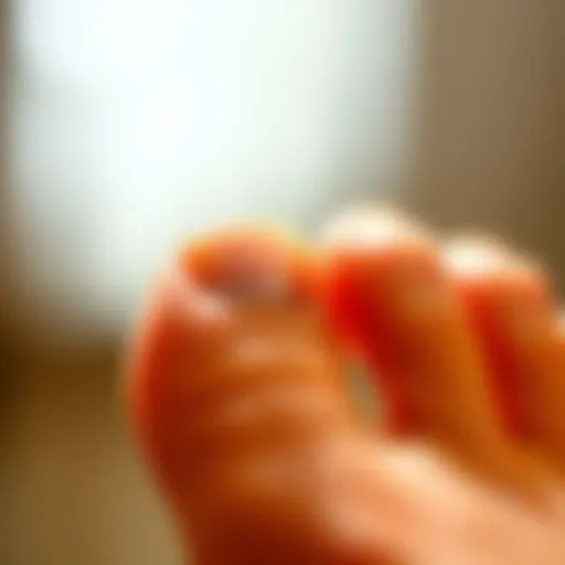 Close-up of healthy toenails with a natural shine