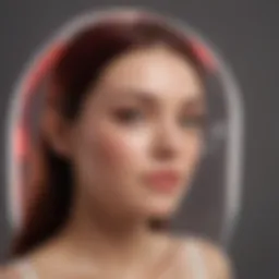 A close-up view of red light therapy equipment designed for skincare