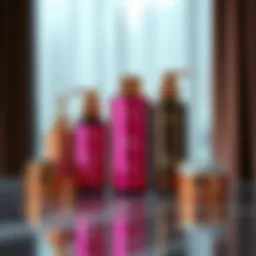 Luxurious hair treatment products displayed elegantly
