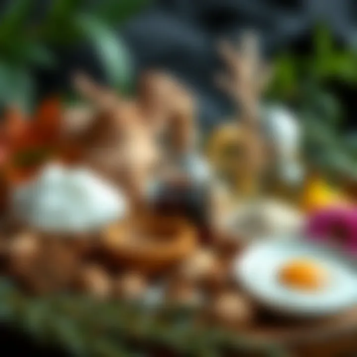 Natural ingredients for hair repair showcased in a vibrant arrangement