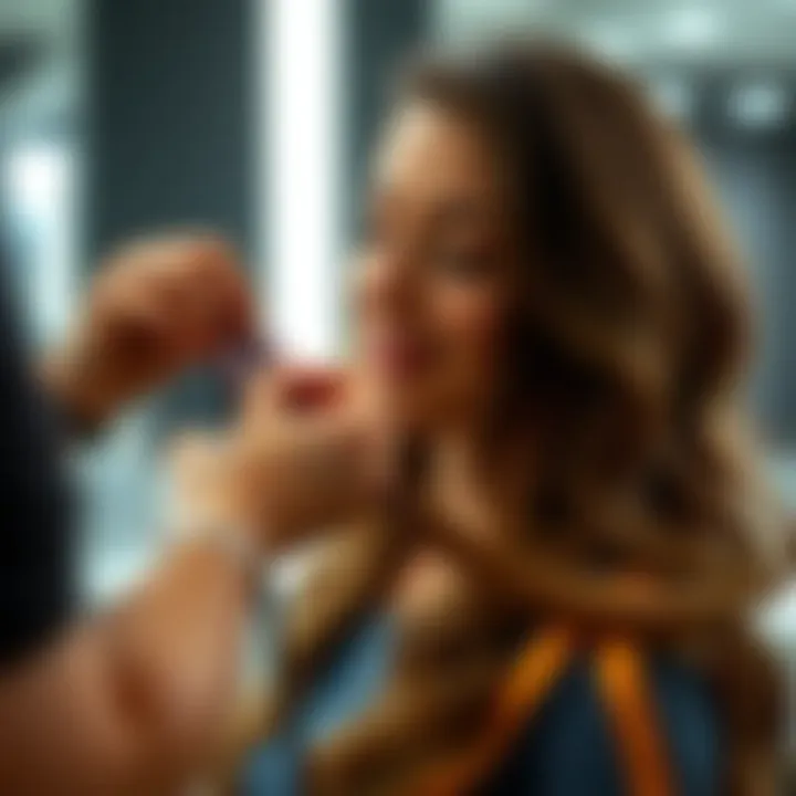 Professional hairstylist performing a revitalizing treatment