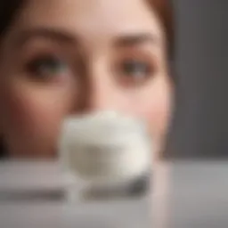 A close-up of a retinoid cream jar with a soft-focus background