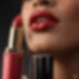 Close-up of Rihanna's lipstick tube showcasing elegant design