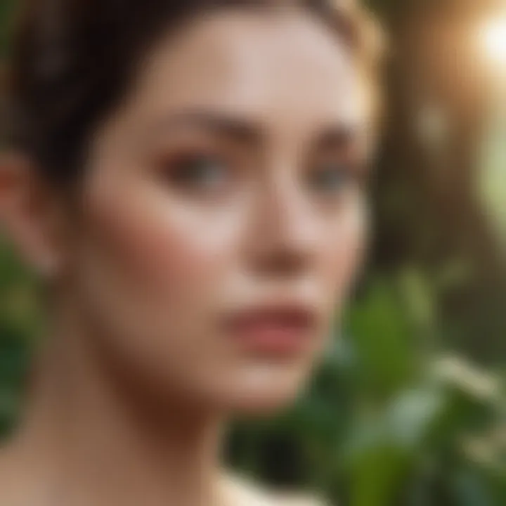 A serene setting with Sakara Beauty Drops surrounded by natural elements and greenery