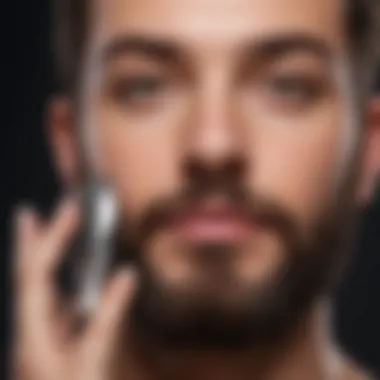 Application Techniques for Gentle Hair Removal A serene setting illustrating the application of the Facial Hair Buffer on facial skin.