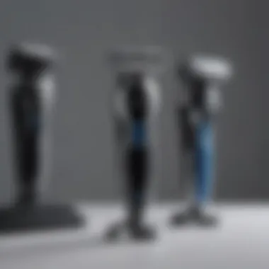 Comparison of Electric Razors Comparative view of different electric razors on display