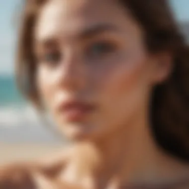 Sun-Kissed Skin at the Beach A serene beach scene representing sun-kissed skin tones
