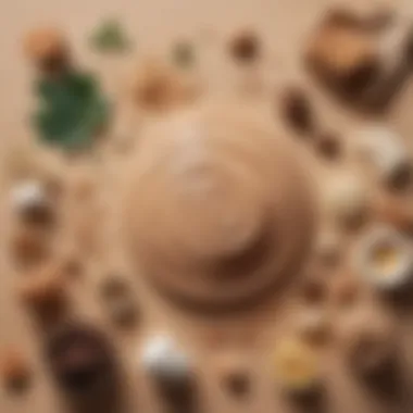 Natural Ingredients for Tan Lotions Flat lay of natural ingredients commonly found in tan lotions