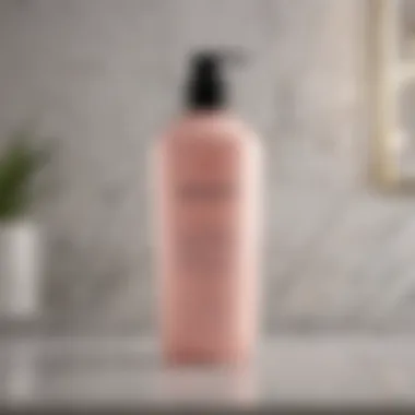 Luxurious shampoo bottle on a marble countertop