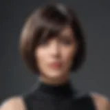 Elegant bob hairstyle showcasing sleek lines and texture