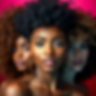 A vibrant display of different hair types treated with silicone-free products