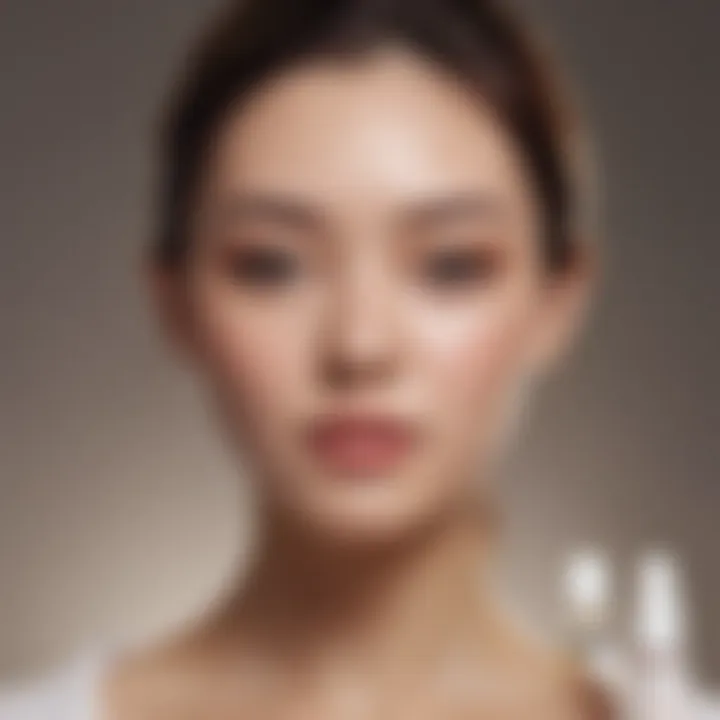 Illustration showing skin types with corresponding Korean skincare products