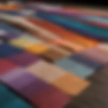Fabric Swatch Selection Colorful fabric swatches spread out for selection