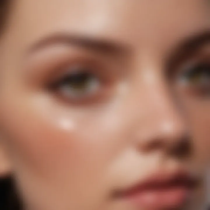 Close-up of application techniques for concealer around the eyes