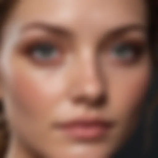 Close-up of healthy skin under the eyes