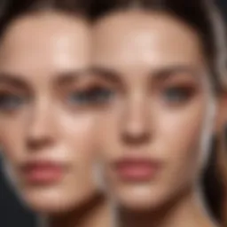 Before and after comparison showcasing skin texture improvement