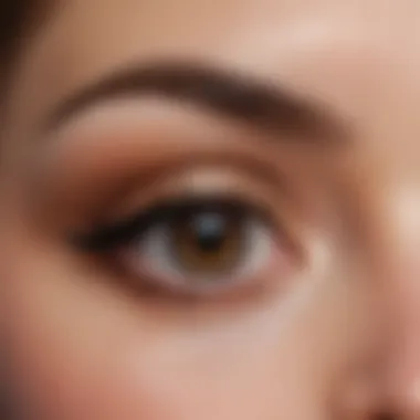 Close-up of a beautiful eye makeup look enhanced by primer