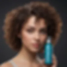 A selection of premium styling products for enhancing short curly hair