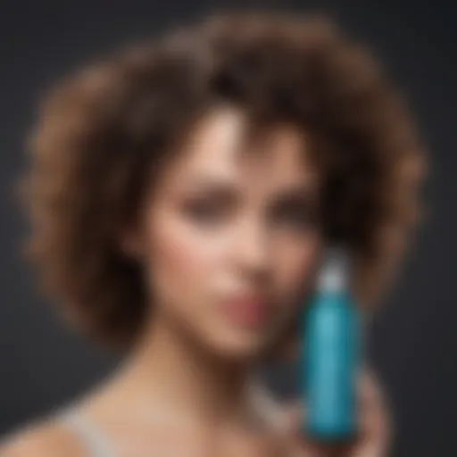 A selection of premium styling products for enhancing short curly hair
