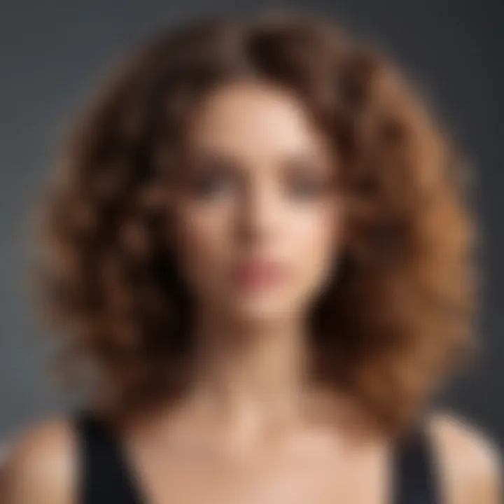 Stylish curls created using a twist curling iron on a model's hair.