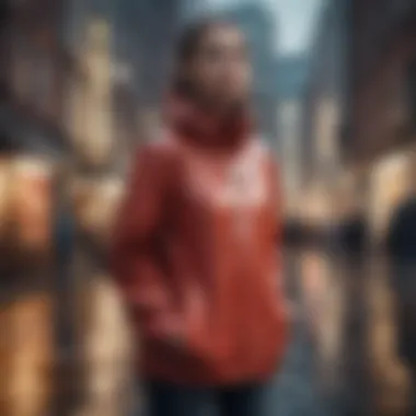 Stylish lightweight rainproof jacket in an urban setting