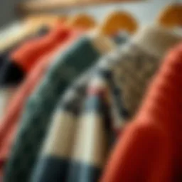 A collection of sweaters showcasing various textures and patterns