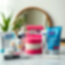 An array of teeth whitening products displayed on a clean surface.