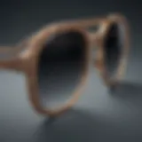 A close-up of an exquisite pair of elegant sunglasses showcasing intricate design details.