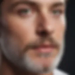 Close-up of soft facial hair with a glimmering sheen under natural light