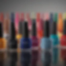 An array of vibrant gel polish shades displayed elegantly.