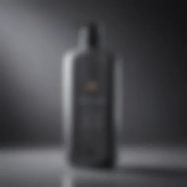 Bottle of premium gray shampoo with luxurious packaging