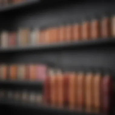 Premium Hair Smoothing Shampoos A selection of premium hair smoothing shampoos on a stylish shelf