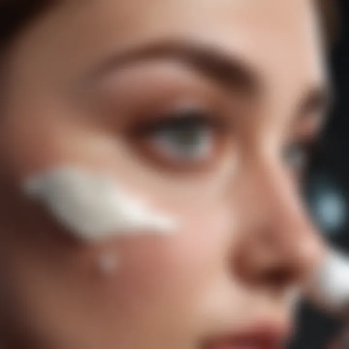 Close-up of rejuvenating eye cream on a delicate surface