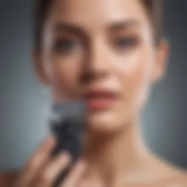 Sleek Electric Shaver with Advanced Features Close-up of a sleek electric shaver highlighting its advanced features