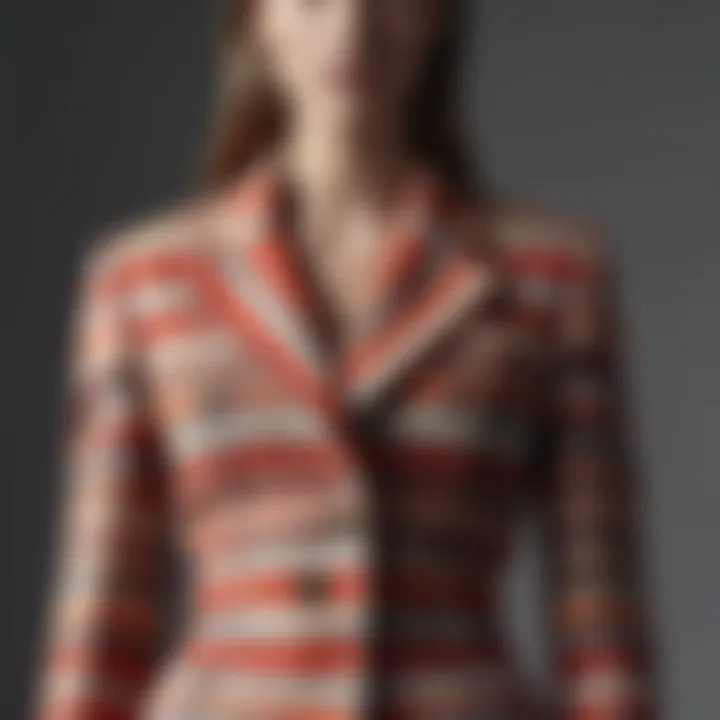 An artistic representation of the Celine striped jacket's influence on sustainable fashion