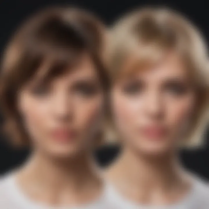 A before-and-after comparison of hair treated with no rinse shampoo