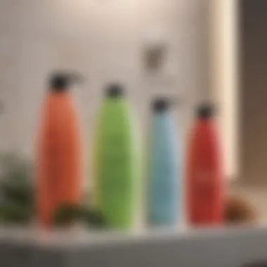 A visually appealing arrangement of no rinse shampoo alongside hair care products