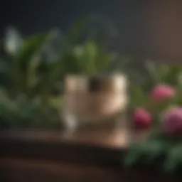 Luxurious drugstore night cream jar surrounded by botanicals