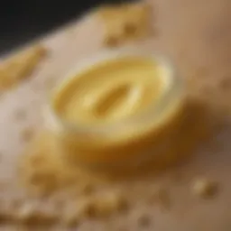 Close-up of sulfur ointment texture