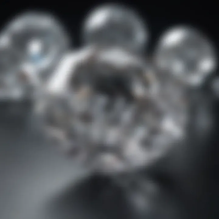 A comparative display of diamond clarity grades